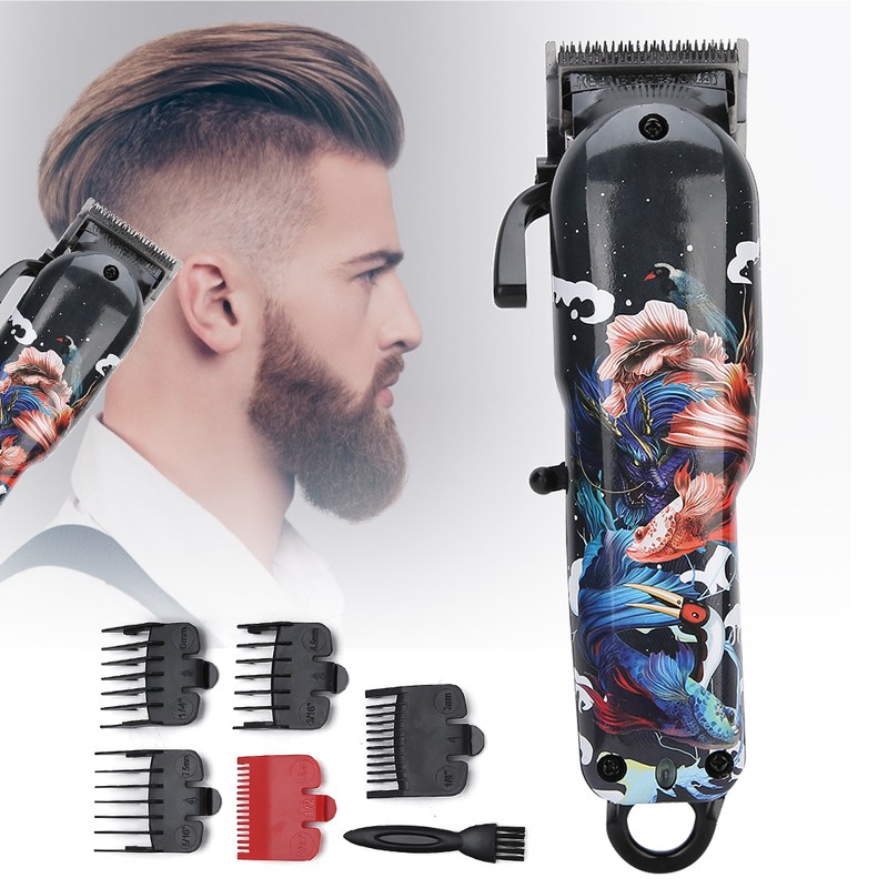 Electric Professional Hair Clipper Graffiti Pattern Hair Trimming Hair Cutter