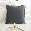 PiccoCasa Velvet Pillow Covers, 1PCS Pom Pom Christmas Throw Pillow