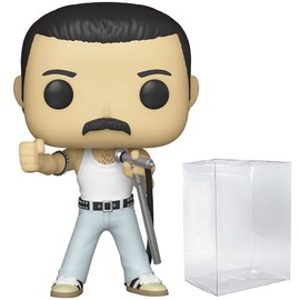 POP Freddie Mercury Radio Gaga 1985 183 Rocks Queen Vinyl Figure (Includes Compatible Ecotek Plastic Box Protector Case)