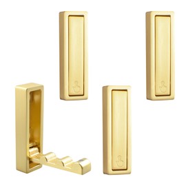 MOROBOR 4pcs Square Folding Wall Hook Non-Slip Heavy Duty Foldable Coat Hook Zinc Alloy Wall Hanger for Hanging Coat Bags Backpack Towel(Brushed Copper)