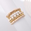 GOOJIDS Simple Beaded Gold Bangles Bracelet Chunky Bamboo Tube Curved