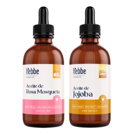 Kit Facial Aceite De Rosa Mosqueta Y Aceite De Jojoba 50 Ml Antiedad atiestrias Día/noche Todo tipo de piel Hebbe Cosmetics & Ludika