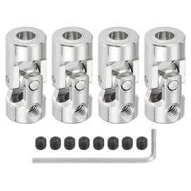 PATIKIL Rotatable Universal Steering Shaft 4mm to 5mm Inner Dia, 4 Pcs U Joint Shaft Coupling U Joints Coupler Connector Accessories with M4 Screws for Motor Model Robots
