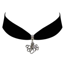 Victorian Vault Octopus Black Velvet Choker Steampunk Jewelry Gothic Necklace