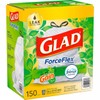 GLAD ForceFlex Tall Kitchen Drawstring White Trash Bags, Gain Original