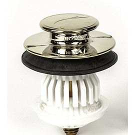 PF WaterWorks DrainEASY Universal Clog Preventing Bathtub/Bath Tub Stopper/Strainer Includes 3/8" and 5/16" Fittings; Polished Brass; PF0910-PB
