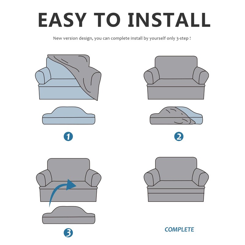 molasofa Leather Look T-Cushion Chair Slipcover with 1 Individual Shape