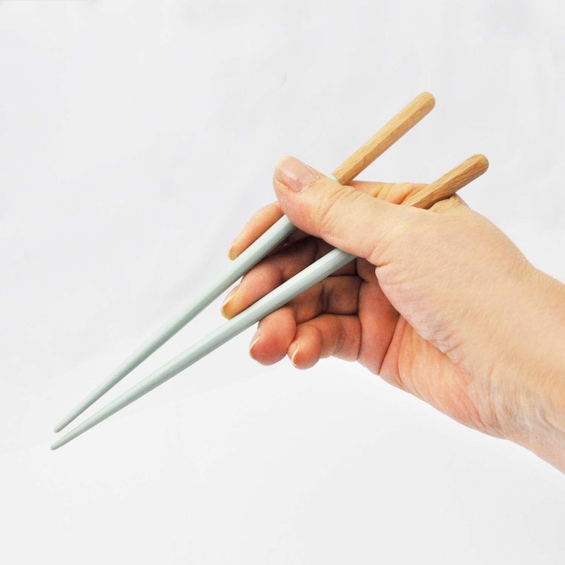 Kawai Haze Chopsticks for Kids, Dishwasher Safe, Antibacterial, Mint Green,