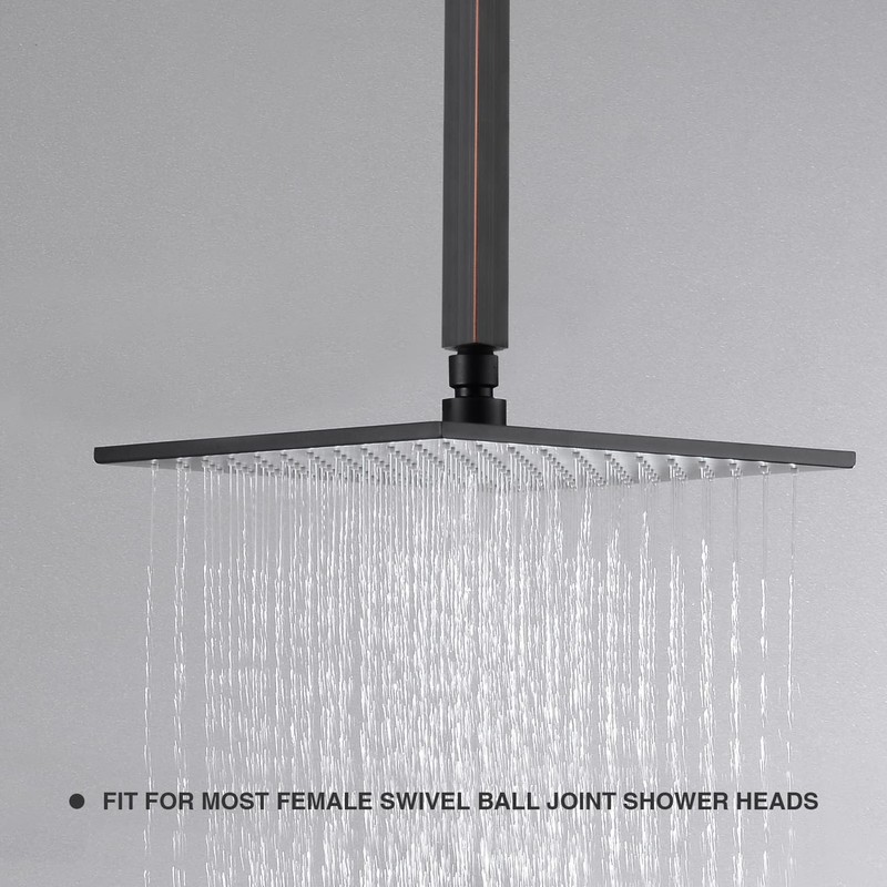TRUSTMI Bronze Shower Arm with Flange 16 Inch Square Rainfall