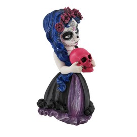 Veronese Design Cosplay Kids Mini Day of Dead Girl Holding Skull Statue