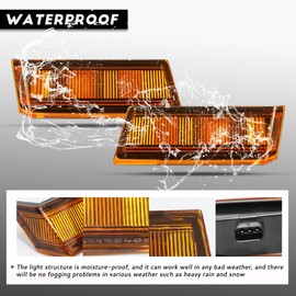 Amber Led Side Marker Turn Signal Lights for Freightliner Cascadia Side Marker Foot Step Light 2018-2024，Left