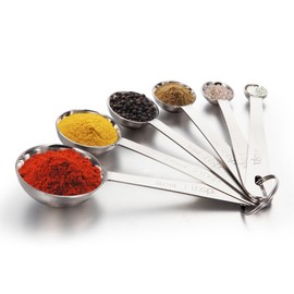 HAUSPROFI Measuring Cups and Spoons Set, 13 Pieces Premium Stainless Steel Measuring Spoons with Ruler Scoop/Clip for Baking, Liquid and Solid