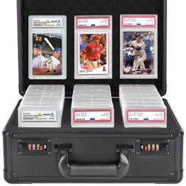 Graded Card Storage Box 3 Slots, PSA/BGS & More Graded Slabs-Collector Box for Trading & Sports Cards with Coded Lock, Easy to Carry (No Card)
