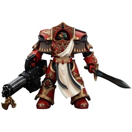 JOYTOY Warhammer 40k Blood Angels, 1/18 Blood Angels Crimson Paladins Squad Crimson Paladin with Iliastus Assault Cannon Action Figure Collect Model