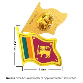 Sri Lanka Flag Lapel Pin - Enamel Metal National Badge | World Travel Souvenir Gifts for Men & Women | Country Flag Patriotic Brooch Bulk Pack of Pins for Hat, Tie, Clothes, Backpack (1pc)