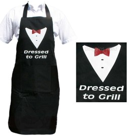Dressed to Grill Novelty Apron. BBQ or Kitchen. Men & Women. Fantastic Gift!
