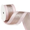 MAYREEL 2.5 Inch Rose and Gold Wired Satin Ribbon with