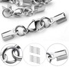 Pack of 20 Clasps for Bracelets, Silver Leather Band Chain