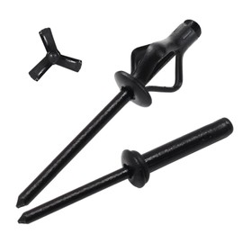 Opfiue 3/16" x 1" Tri-Grip Pop Rivets - 100 Pack Black Tri-Fold Exploding Waterproof Aluminum Fasteners for Boats, Kayaks, Canoes Corrosion-Resistant Large Flange Rivet Kit