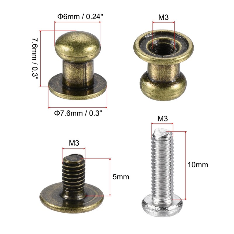 sourcing map 6mm Head Dia. Round Knobs Pull Handle, 12pcs