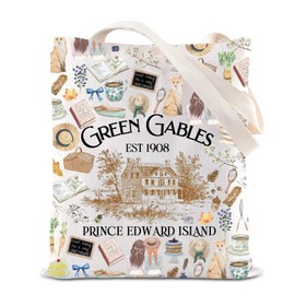 TGBJE Anne Novel Inspired Tote Bag Anne Book Literary Gifts Green Gables Prince Edward Island Handbag Anne Green Quote Gift (C-Gables 1908 tote)
