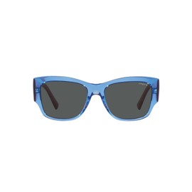 Vogue Eyewear Women's VO5462S Square Sunglasses, Transparent Blue/Dark Grey, 54 mm