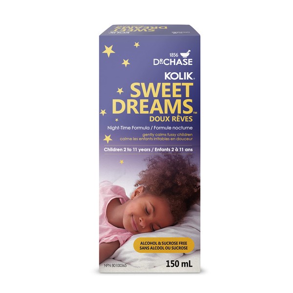 Dr. Chase Pediatrics Kolik Sweet Dreams Gripe Water Nighttime Formula All Natural Gas Drops for Babies - Herbal Formula to Ease Digestive Discomfort & Fussiness, Alcohol Free, 150ml