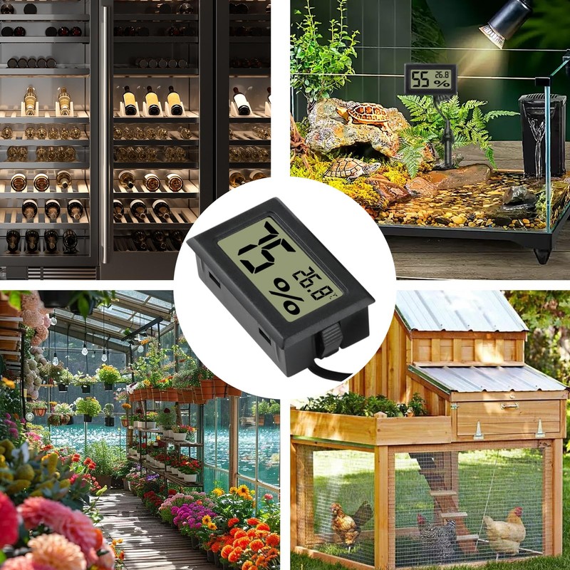 Reptile Thermometer Hygrometer, Digital hygrometer thermometer Gauge with Probe for