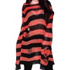 Vinsekep Women's Punk Gothic Sweater See Through Hole Ripped Striped