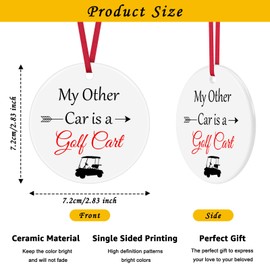 Funny Golf Gifts Christmas Ornament Golf Lover Gift for Friends Golfer Hanging Ceramic Ornament for Christmas Golf Team Gifts for Golf Lover Golf Player Gifts Golfing Gifts Golf Hanging Ornament