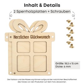 ZUKLA Packaging for Money Gifts Birthday, Christmas - Money Gift Packaging Wood - An Original Idea to Give Money - Gift Voucher