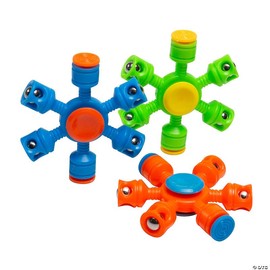Fun Express Brightly Colored Two Direction Weighted Plastic Fidget Spinners - 2 3/4", 12 Pieces