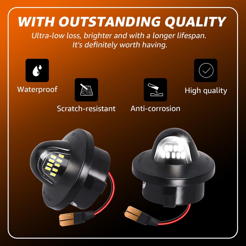 LED License Plate Light with Socket Wire Harness for Ford