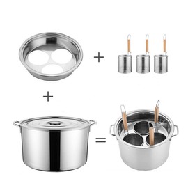 Buokaiw Pasta Cooker with Strainer,Stainless Steel Pasta Cooker Insert Set, Multipots Cooking Tool,Stock Pot with Lid, 3 Holes Pasta Basket for Boiling.for Kitchen Cooking Multiple