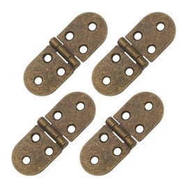 uxcell Folding Table Hinge, 4pcs Iron 270 Degree Round Edge Sewing Machine Table Butler Tray Hinges for Cabinet Desk Drawer Door Furniture (Bronze, 3.2 x 1.2inch)