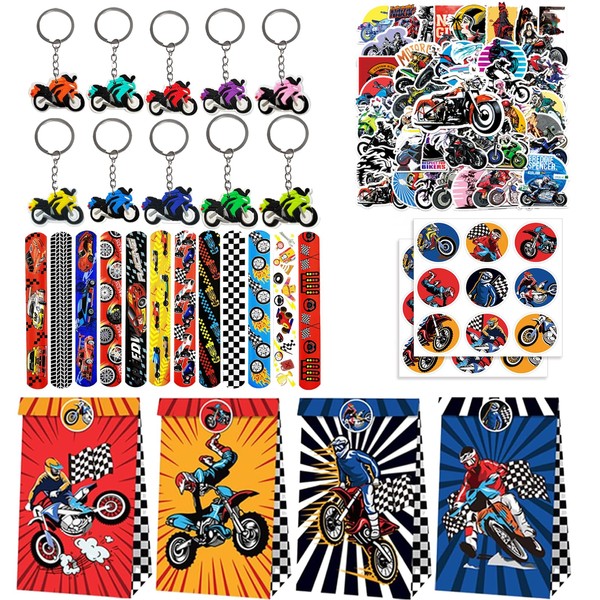 Yhjxly 84 Piece Motorcycle Party Bag Set, Motocross Theme Children's