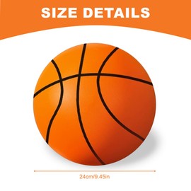 Silent Basketball, 24CM Size 7 2025 New Dribble Dream Quiet Basketball Indoor With net bag, Uncoated High Density Foam Basketballs for Youth Kid Indoor basketballs practice Soft, flexible, lightweight