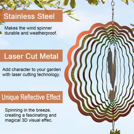 Chicken Wind Spinners,3D Rooster Stainless Steel Hanging Spinner,Garden Decorations, Wind Catchers Sculpture for Indoor, Outdoor Decor,Yard Art