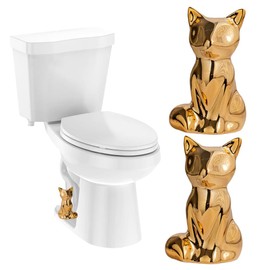 2Pcs Toilet Bolt Covers Decorative, Duck Shape Toilet Screw Cover Caps, Ceramic Toilets Bolt Caps Decorative, Bathroom Bowl Bolt Covers, Easy Installation Bathroom Replacement Parts (Gold Fox)
