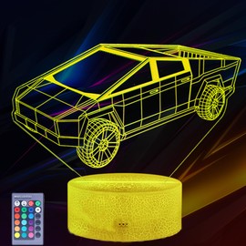 Cyberpunk Car Night Light, Cyber Car Night Light, Car Illusion Lamp with 16 Colors Changes Remote Control Lamp, LED Decor for Boys Girls Room Birthday Christmas