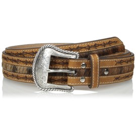 Nocona Belt Co. Men's Nocona Barbed Hair Center Belt, Brown, 38