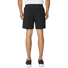 Baleaf Men's 5 Inches Running Athletic Shorts Zipper Pocket Black Size M