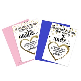Will You Be My Godmother and Godfather Scratch Off Card Set of 2, Proposal Cards for Auntie and Uncle fron Niece Nephew (Auntie and Uncle Set)