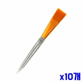 Gold Trim Clear Handle Face Mask Brush 10 Pieces