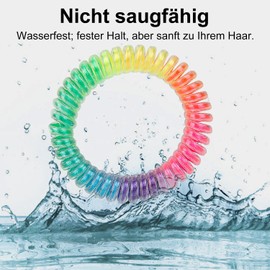 JessLab Spiral Hair Bobbles, Pack of 10 Traceless Telephone Cable Hair Bobbles for Ponytail, Plastic Coil Hair Bands for Women and Girls, Assorted Colours (#42)