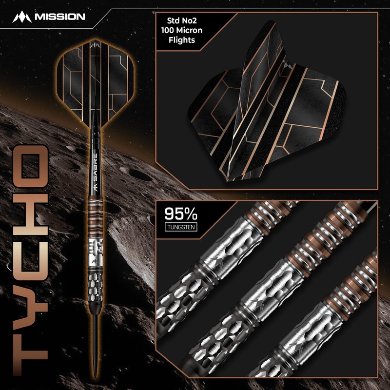 Mission Darts | Tycho | Steel Tip Darts | 90%