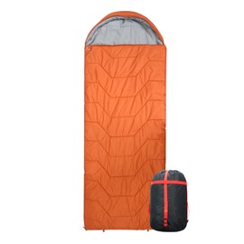 VESPERBUDDY Jumbo Sleeping Bag for Adult&Kids,Cold&Warm Weather with Compression Sack and Water Resistant for Family Camping,Travel and Car Camping (Orange with Right Hand)