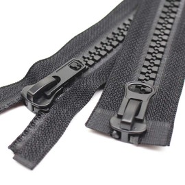 MebuZip 300 cm #10 Reißverschluss Kunststoff 2 Wege teilbar Schwarze Reissverschluss für Mantel Jacken (2 Wege)