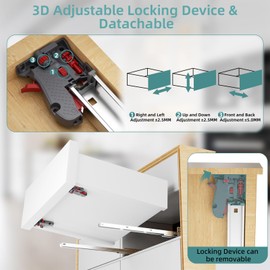 18 Inch 1 Pair Undermount Soft Close Drawer Slides with Rear Mounting Brackets, 3 Full Extension, 3D Adjustable Locking Device, 100LB Load Capacity