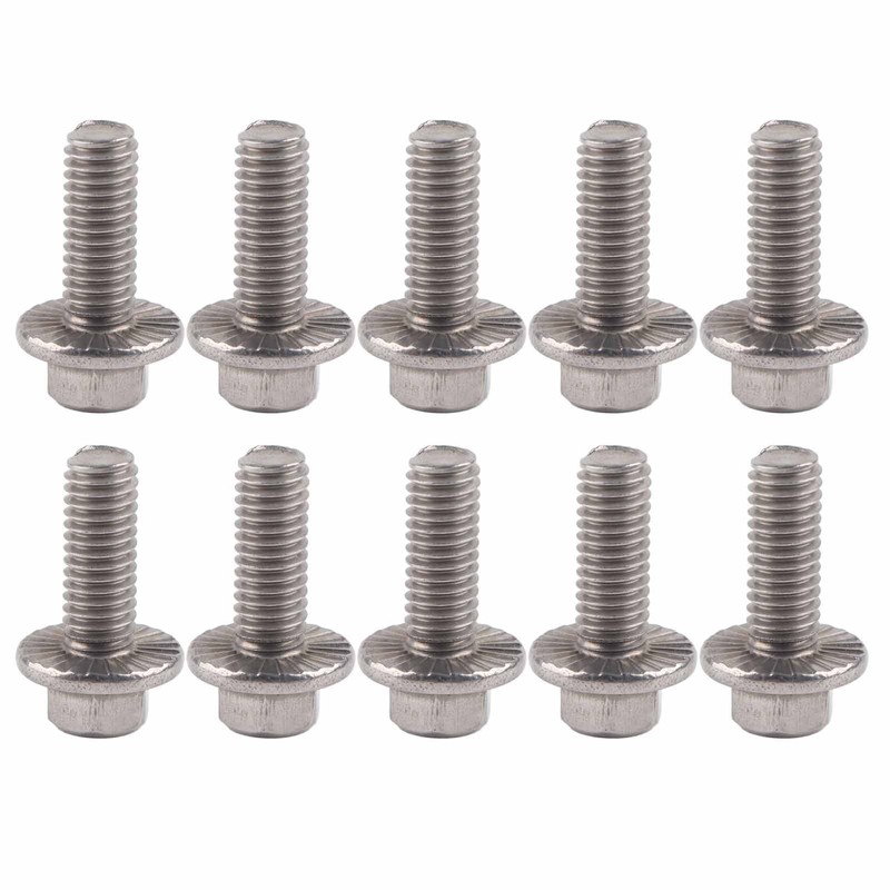 10pcs M6 Stainless Steel Flange Head Flange Head Screw Flange
